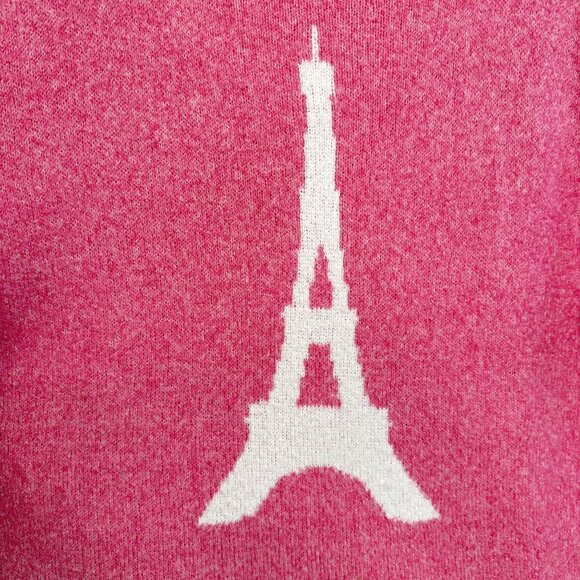 Cupcakes and Cashmere Pink Eiffel Tower Knit Sweater, XL - Picture 4 of 9
